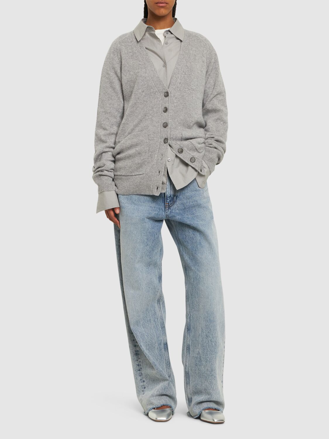 Shop Éterne Theodore Cashmere Cardigan In Grey