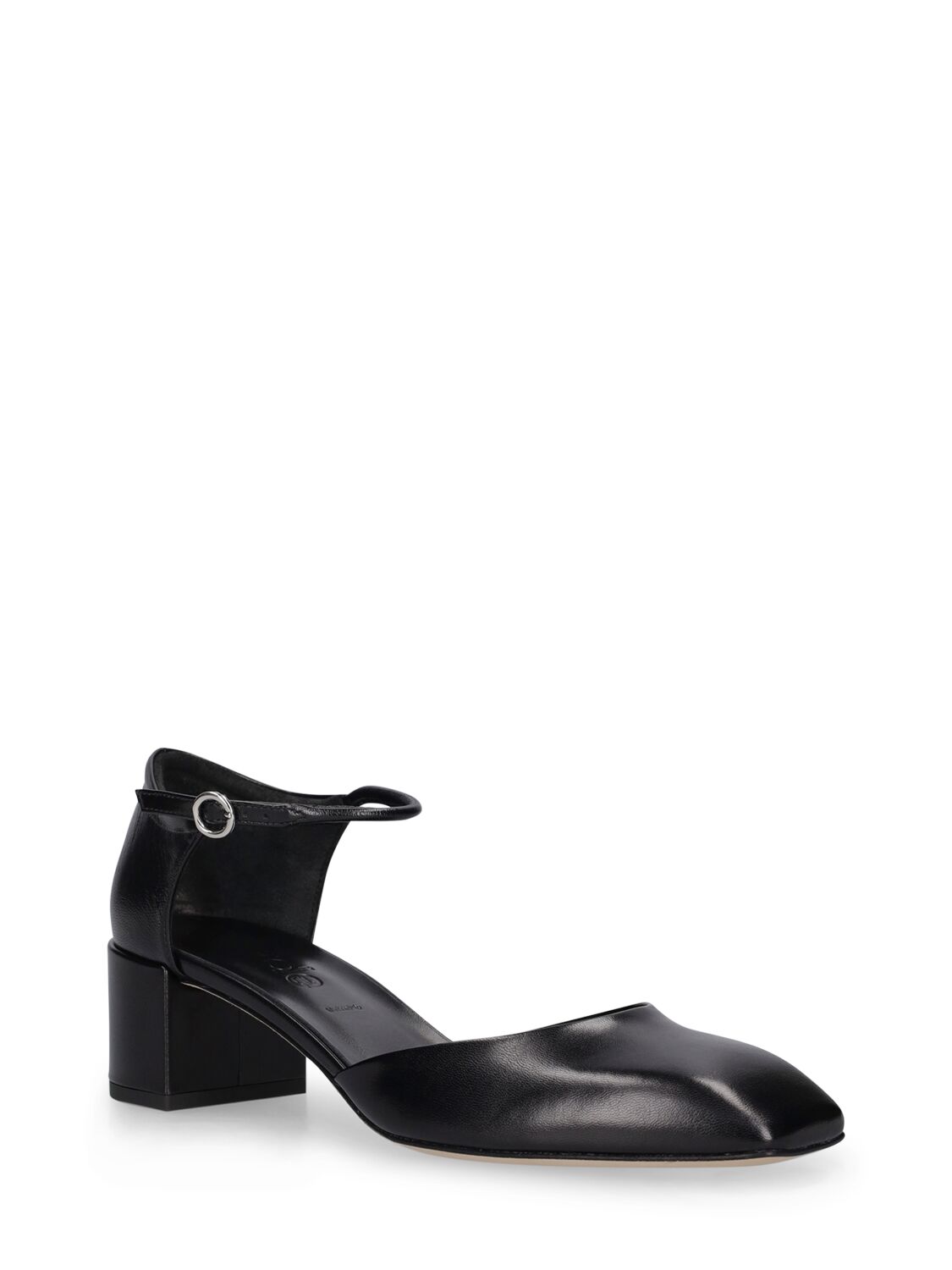 Shop Aeyde 45mm Magda Nappa Leather Heels In Black