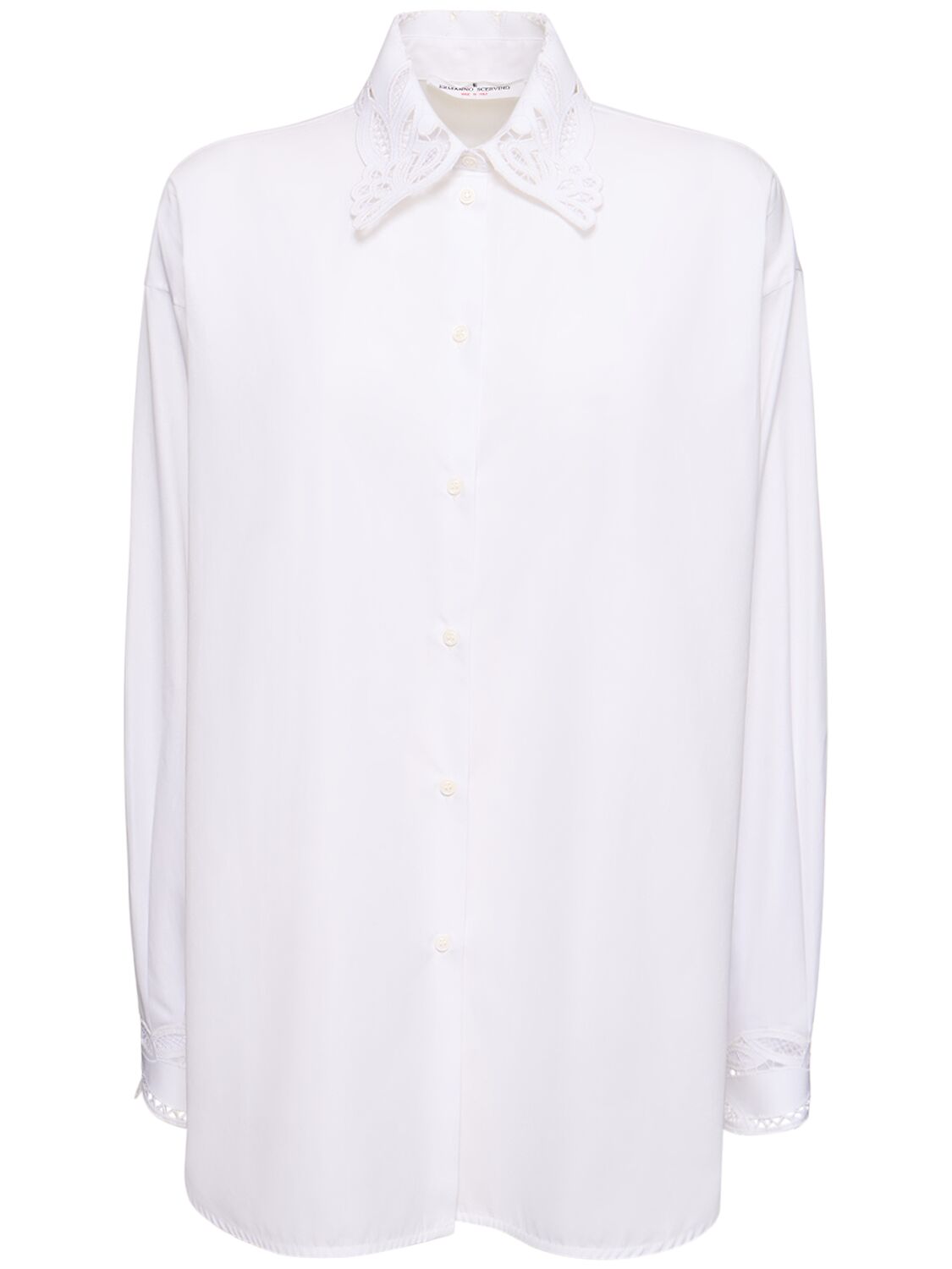 Ermanno Scervino Embroidered Cotton Shirt In White
