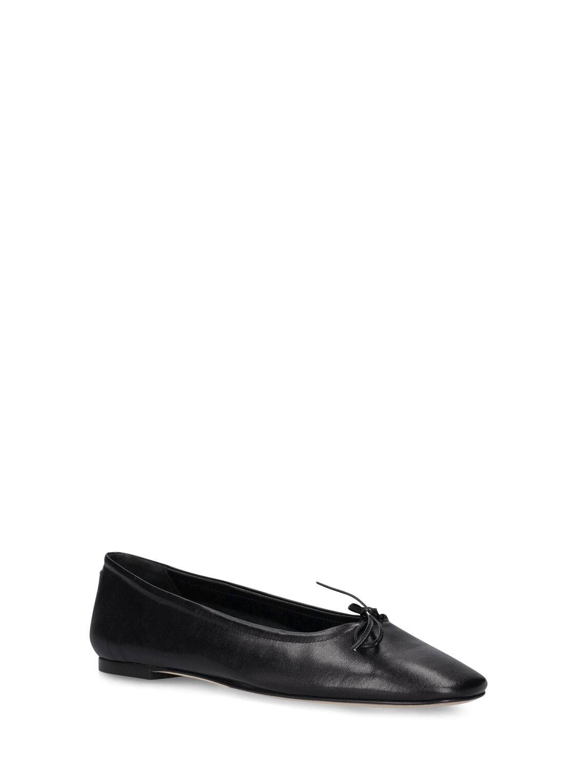 Shop Aeyde 10mm Delfina Leather Ballerina Flats In Black