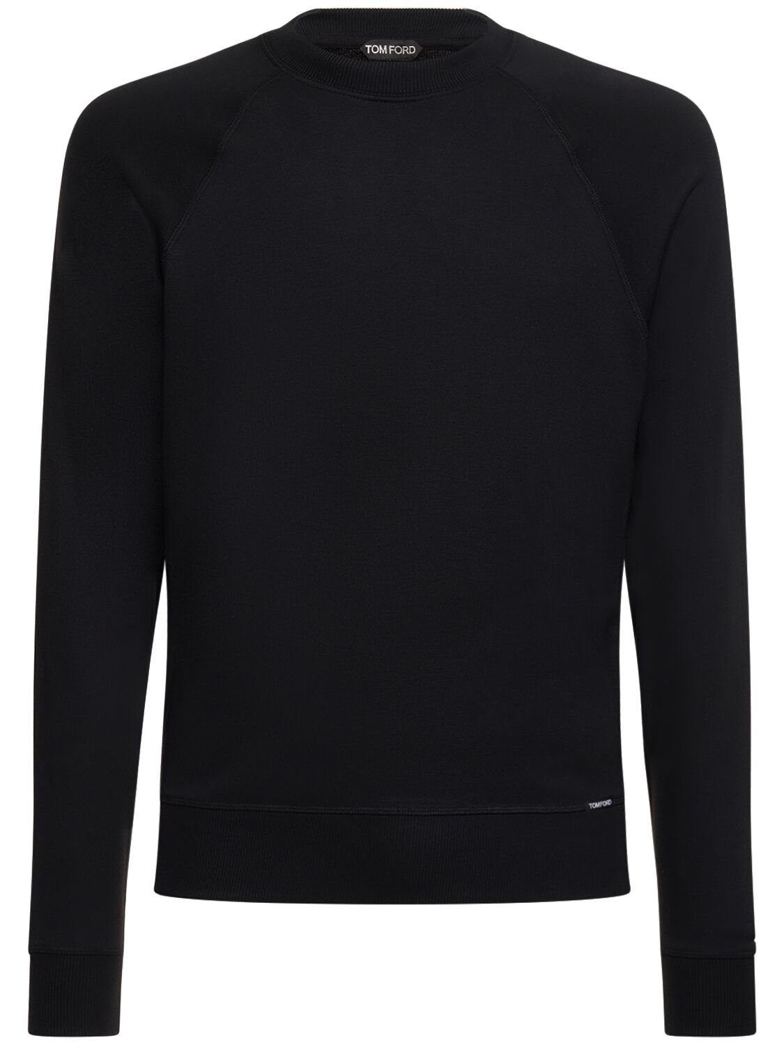 Shop Tom Ford Viscose Blend Crew Sweatshirt In Black