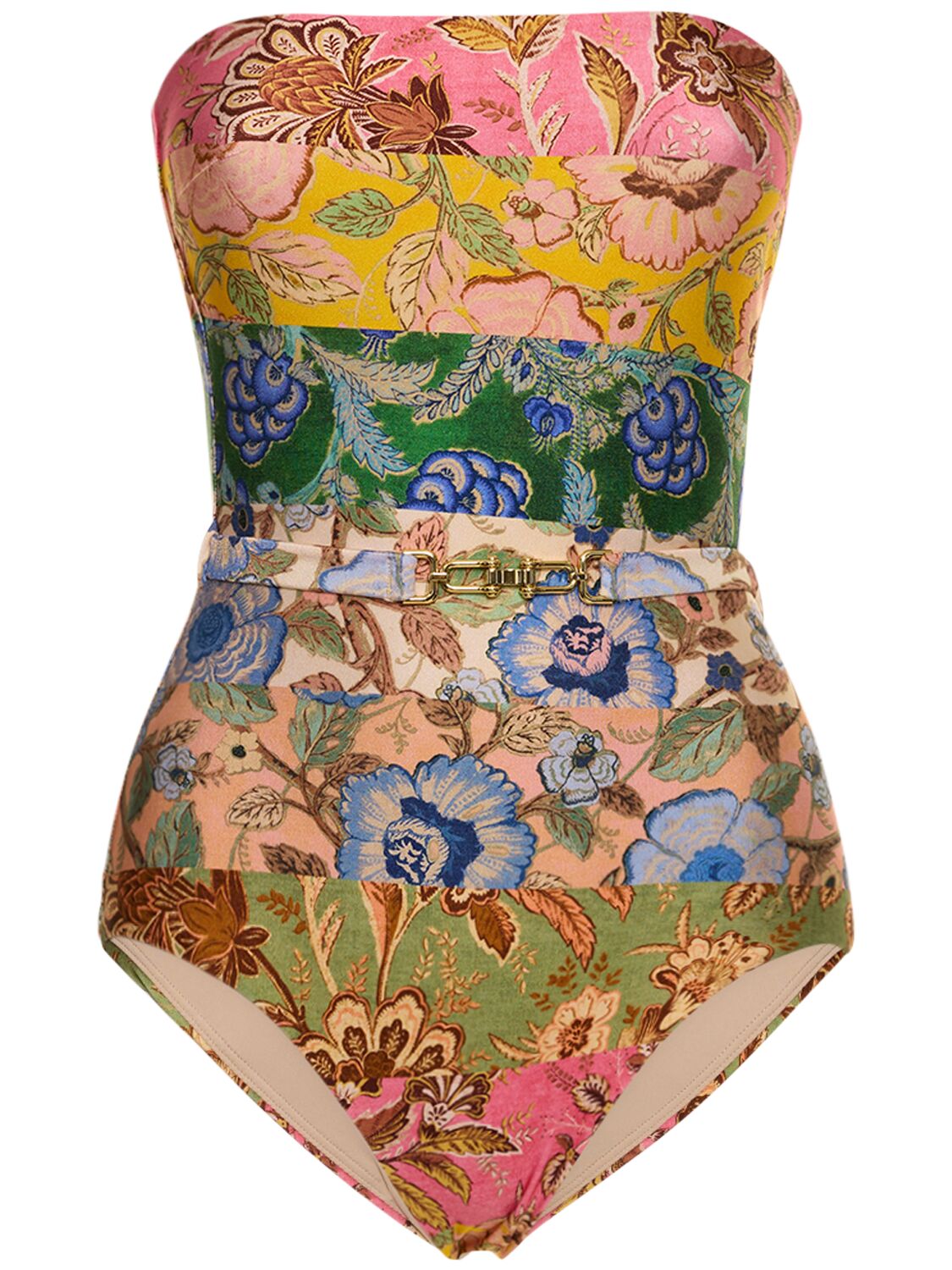 Zimmermann Junie Bandeau Swimsuit In Multicolor