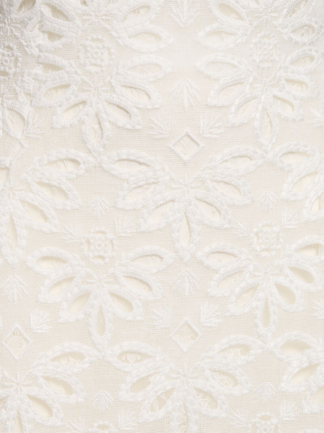 Shop Ermanno Scervino Embroidered Jersey Strapless Midi Dress In White
