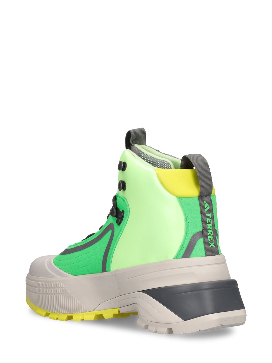 Shop Adidas By Stella Mccartney Terrex Hiking Boots In Solar Lime,green