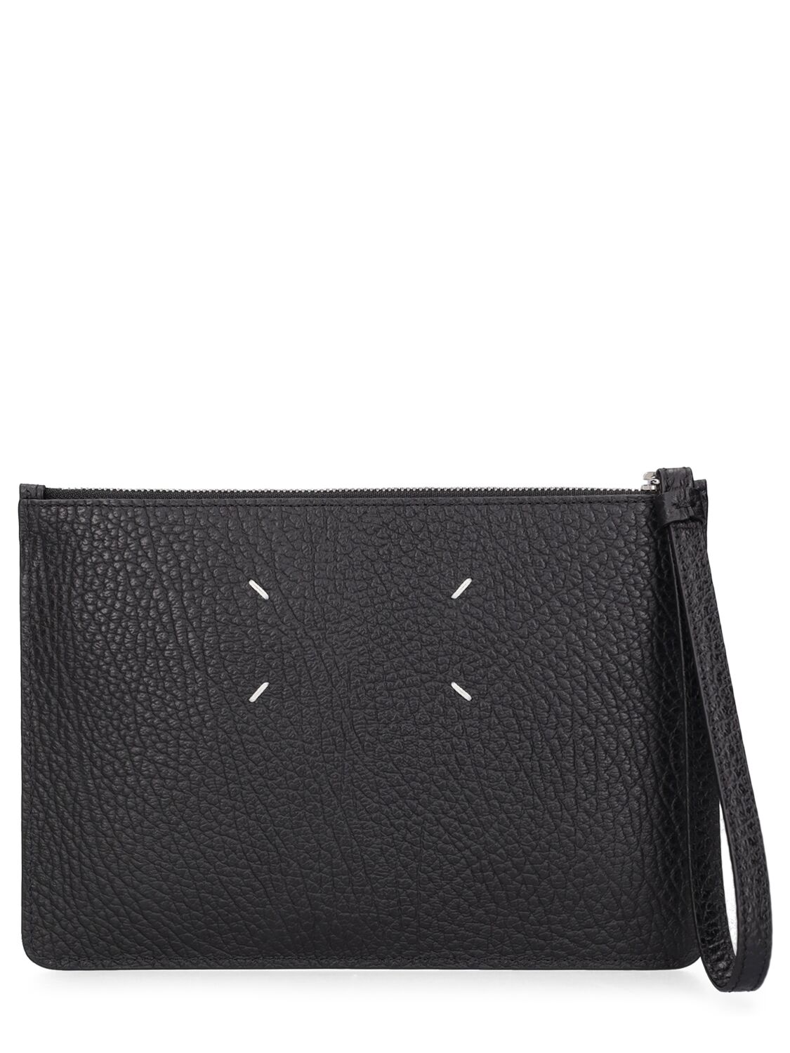 Maison Margiela Small Grained Leather Pouch In Black