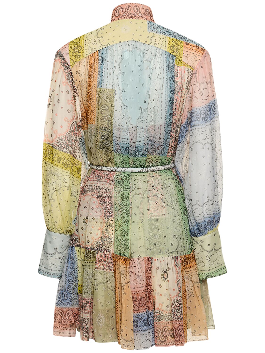 Shop Zimmermann Matchmaker Lantern Cotton Mini Dress In Multicolor