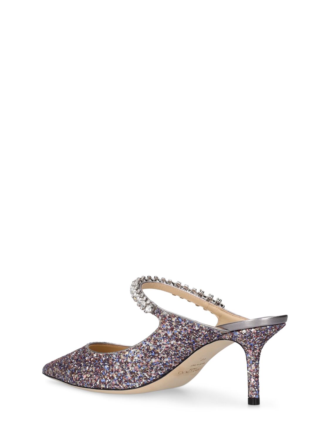 Shop Jimmy Choo 65mm Bing Glittered Fabric Mules In Multicolor