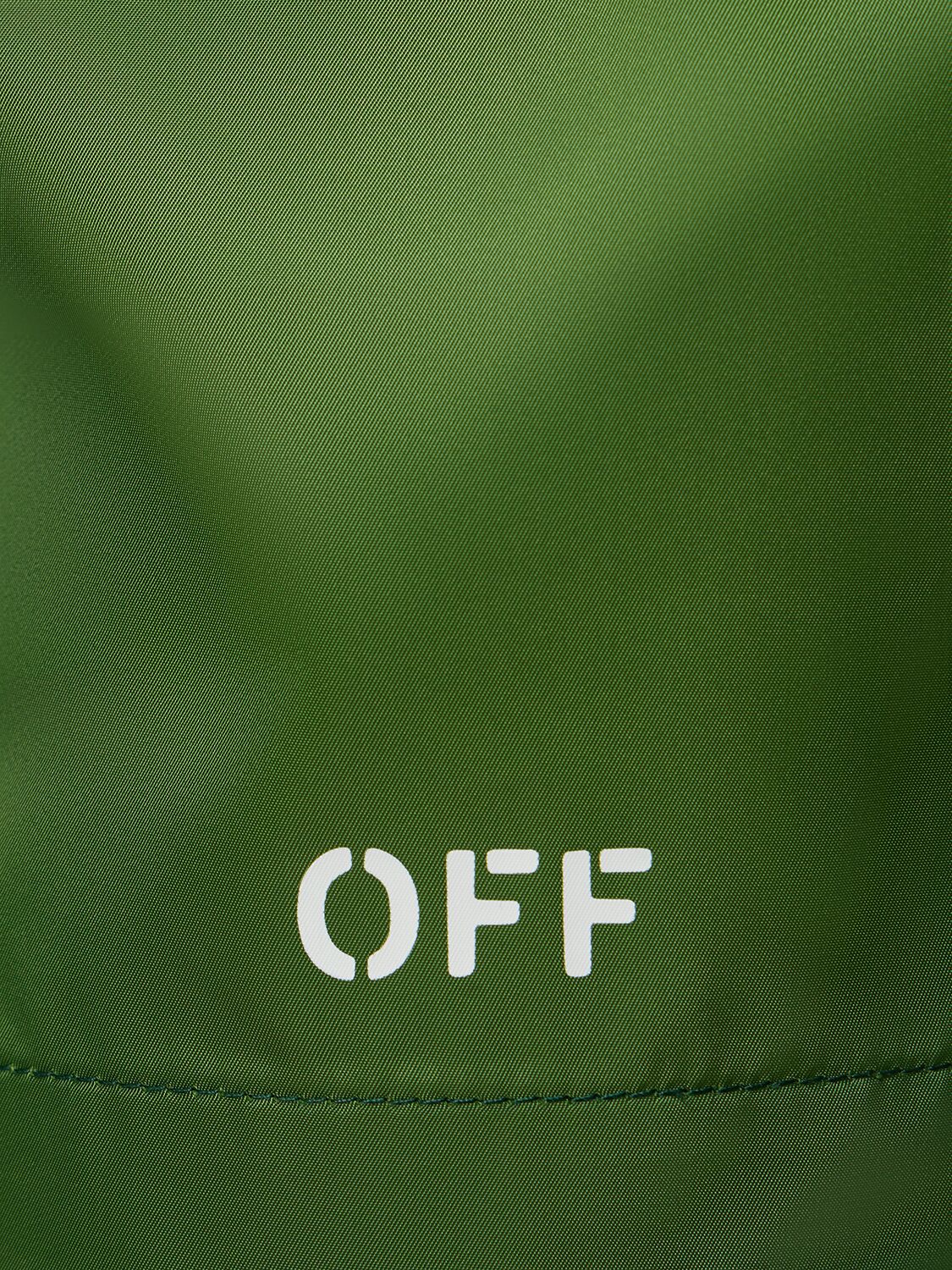 Shop Off-white Off Stamp Tech Swim Shorts In Green
