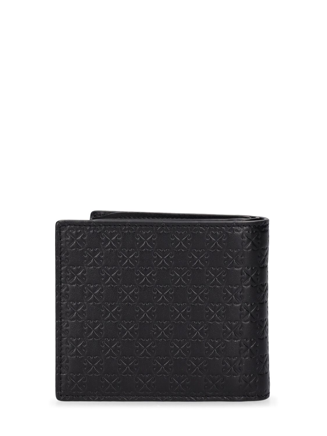 Shop Off-white Monogram Leather Bifold Wallet In Black