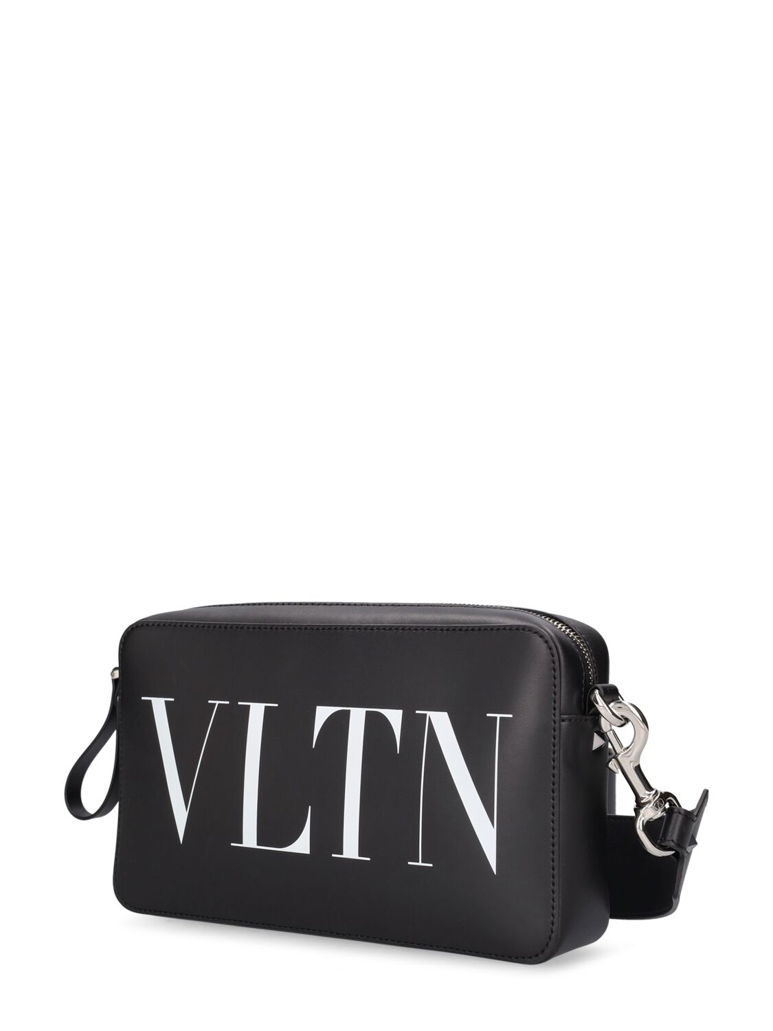 Shop Valentino Vltn Print Crossbody Bag In Black,white