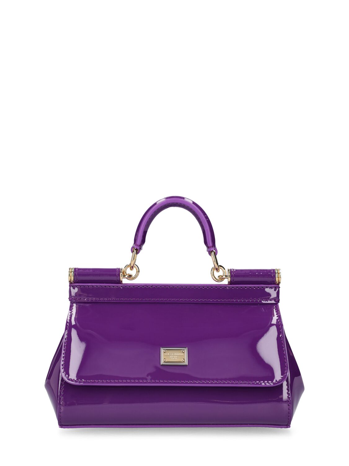 Dolce & Gabbana Sicily迷你皮革手提包 In Purple