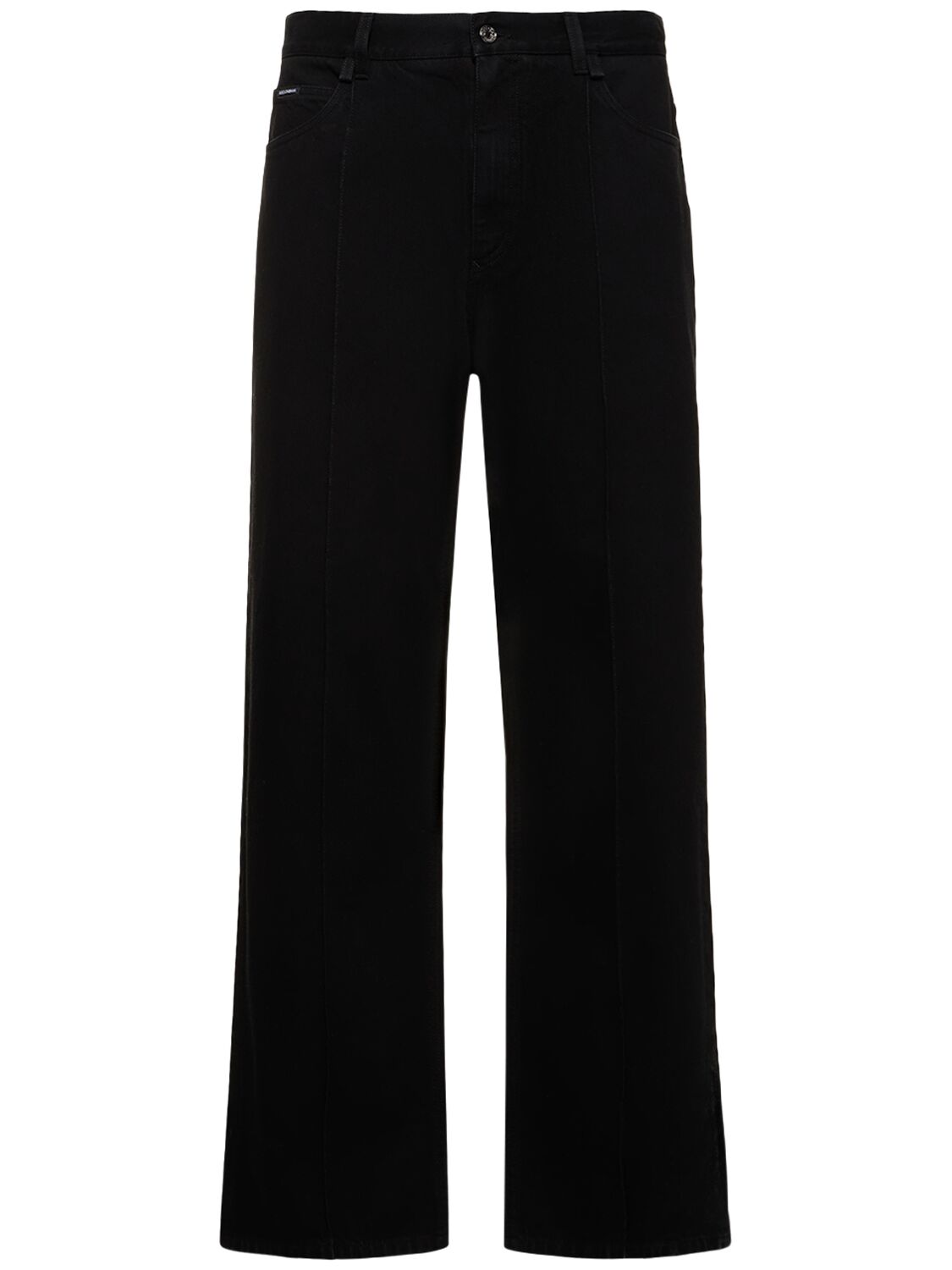 Dolce & Gabbana Cotton Denim Trousers In Black