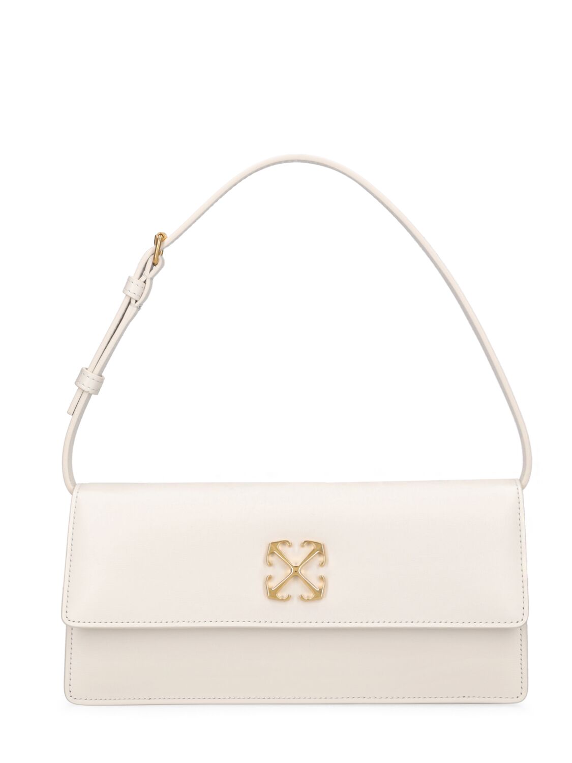 Off-white Jitney 1.0 Leather Shoulder Bag In White
