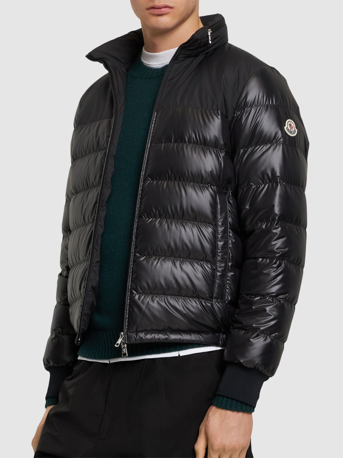 Shop Moncler Coyers Tech Down Jacket In Black