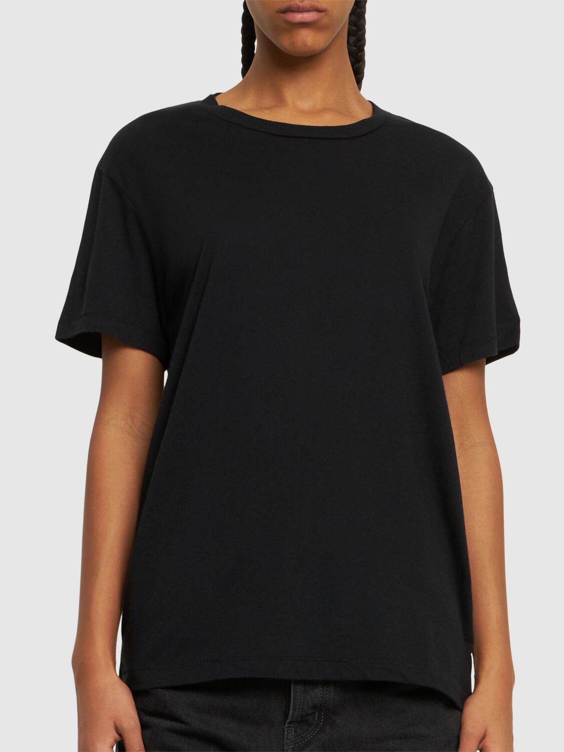 Shop Éterne Short Sleeve Cotton T-shirt In Black