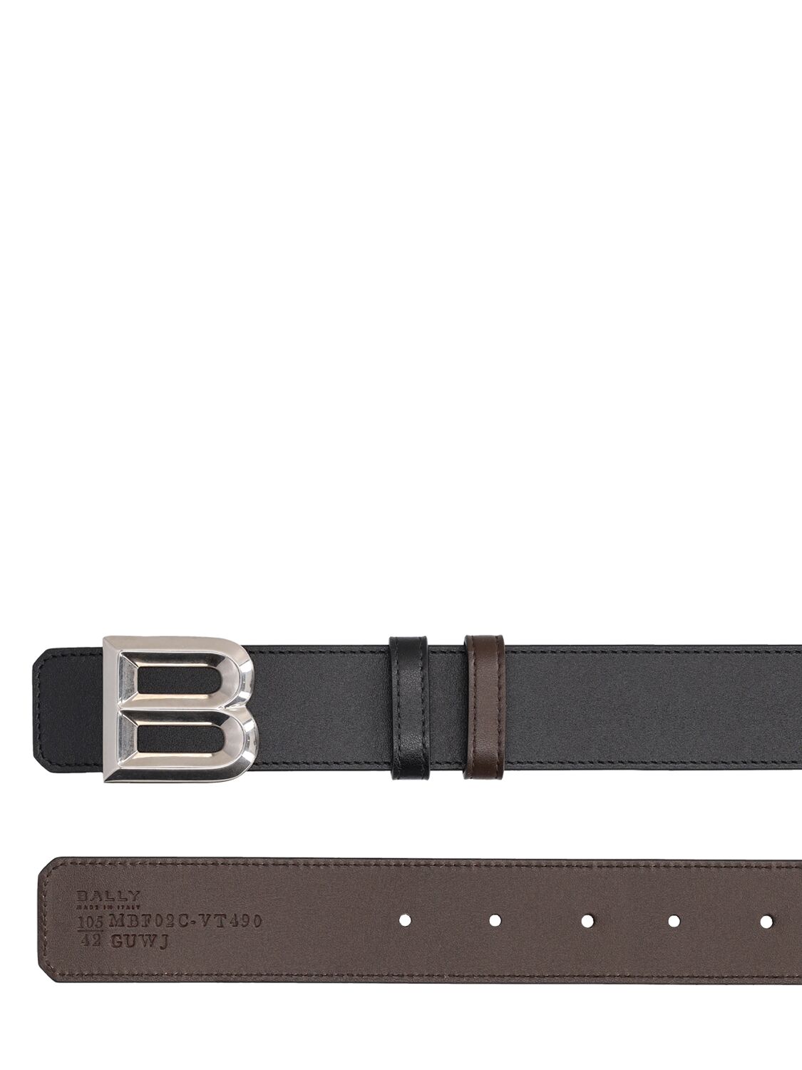 Shop Bally 3.5cm B Bold Reversible Leather Belt In Black,ebony