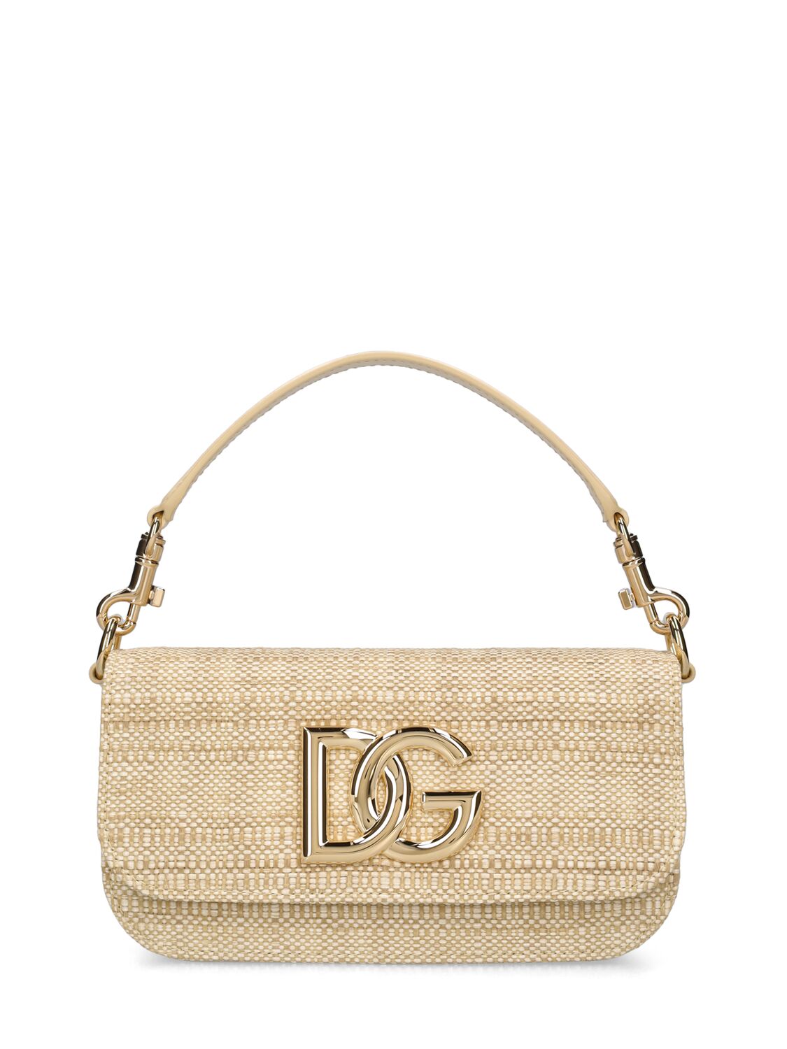 Dolce & Gabbana 3.5 Raffia Top Handle Bag In Sand