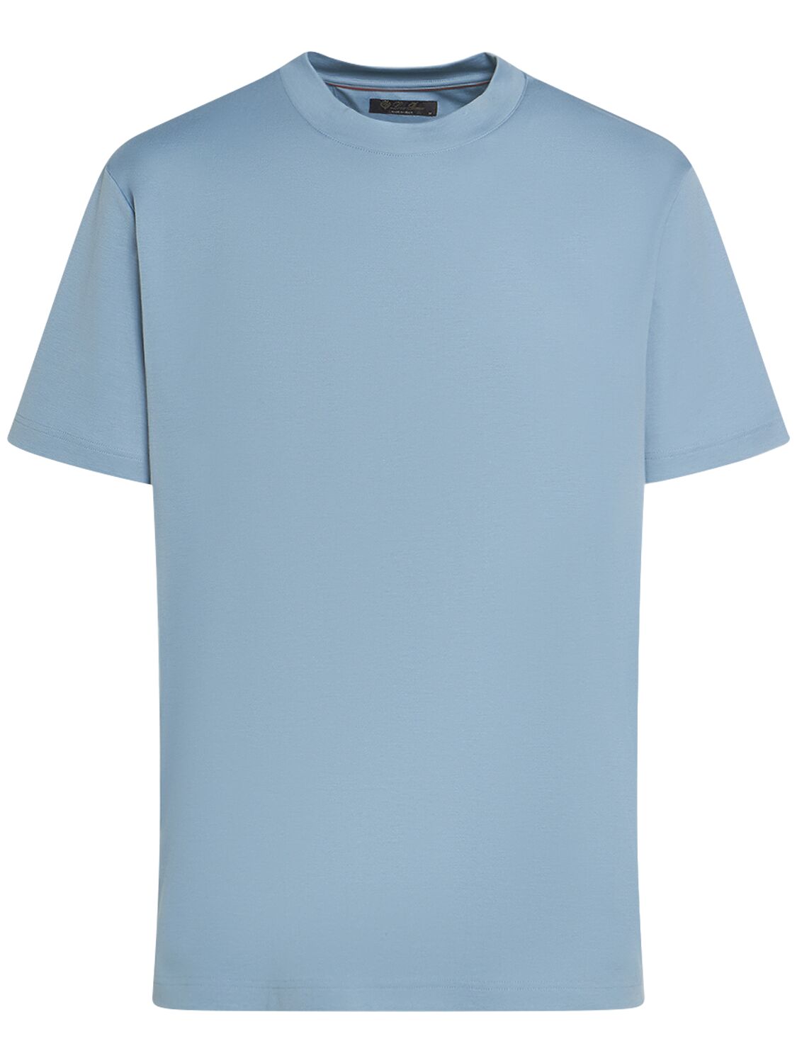 Loro Piana Cotton Jersey Crewneck T-shirt In Light Blue