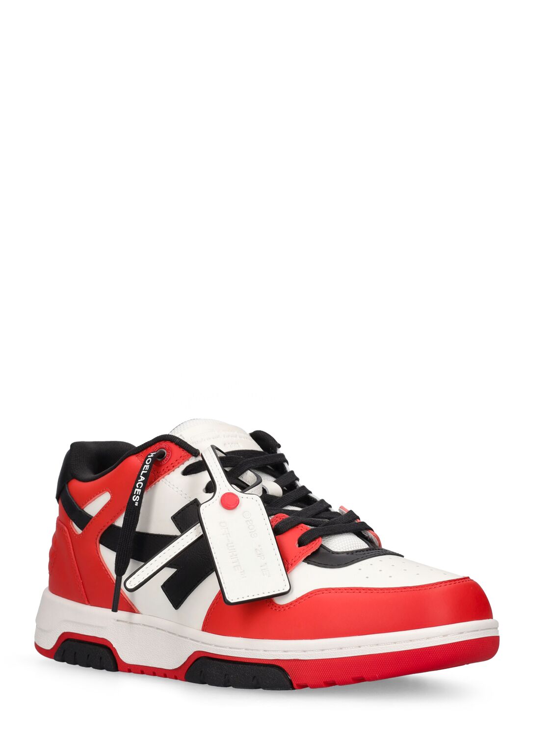 Shop Off-white Out Of Office Leather Sneakers In Red,black