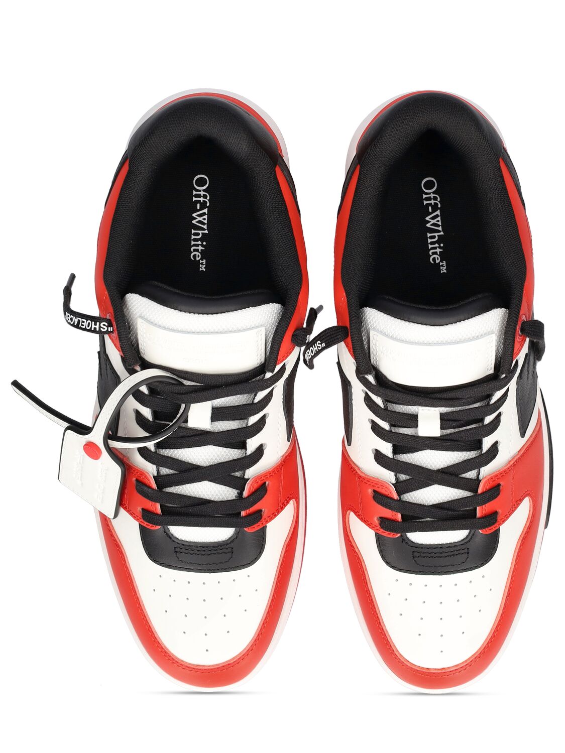 Shop Off-white Out Of Office Leather Sneakers In Red,black