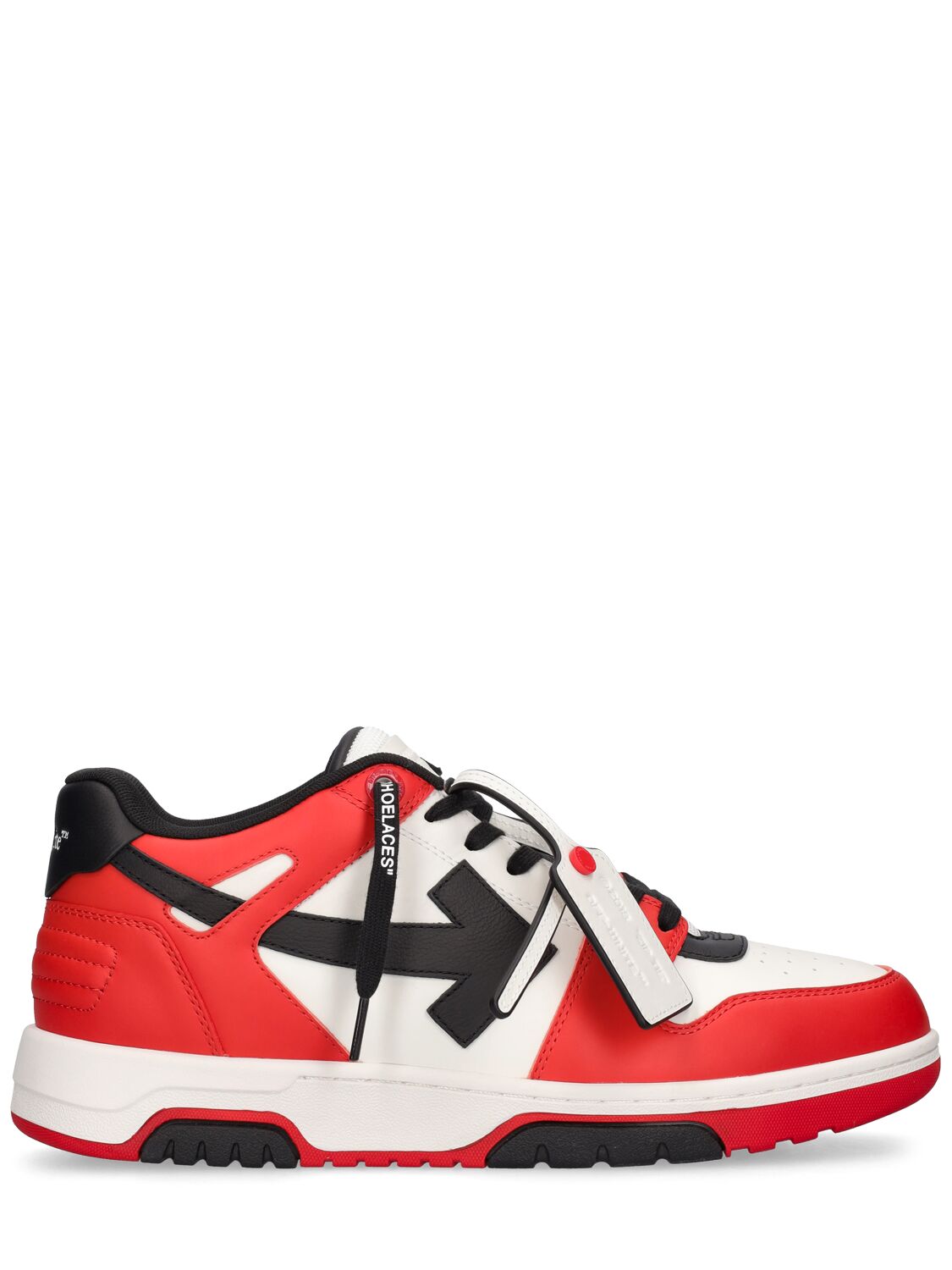 Shop Off-white Out Of Office Leather Sneakers In Red,black