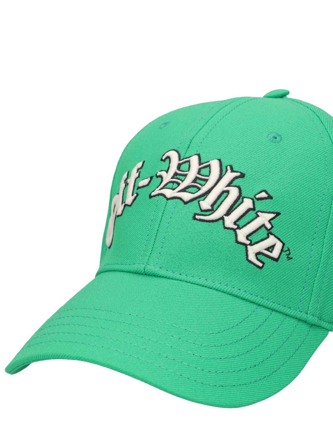Shop Off-white Multi Logo Cotton Baseball Cap In Green
