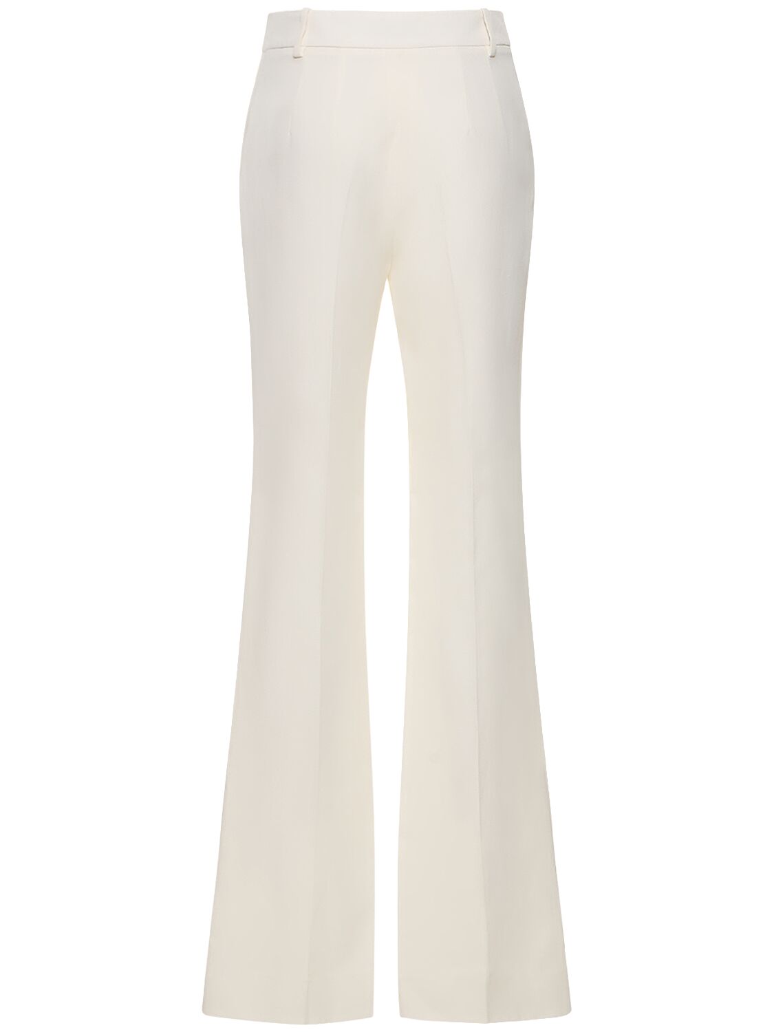 Shop Ermanno Scervino High Rise Viscose Crepe Straight Pants In White