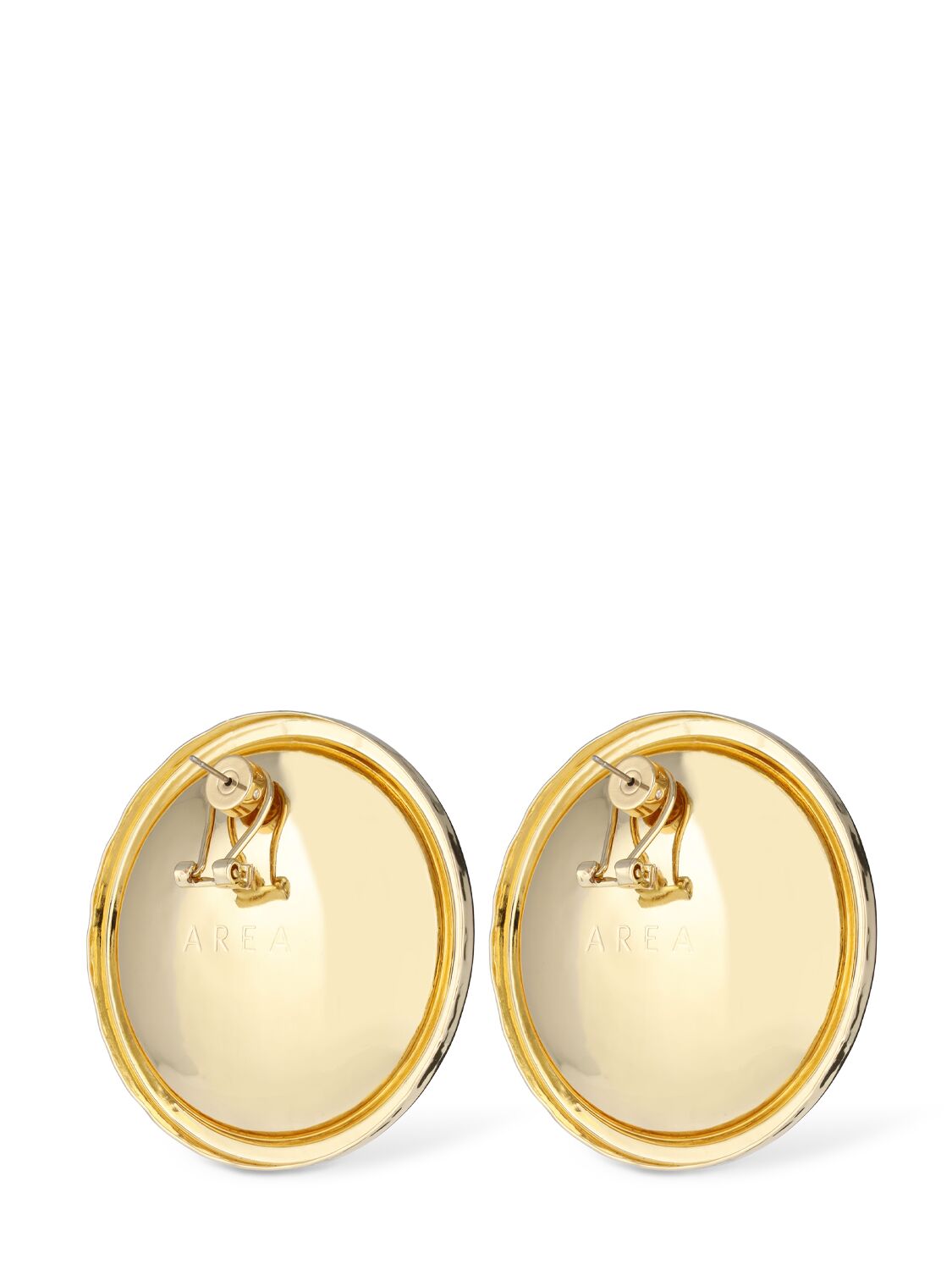 Shop Area Crystal Medallion Earrings In Gold,crystal