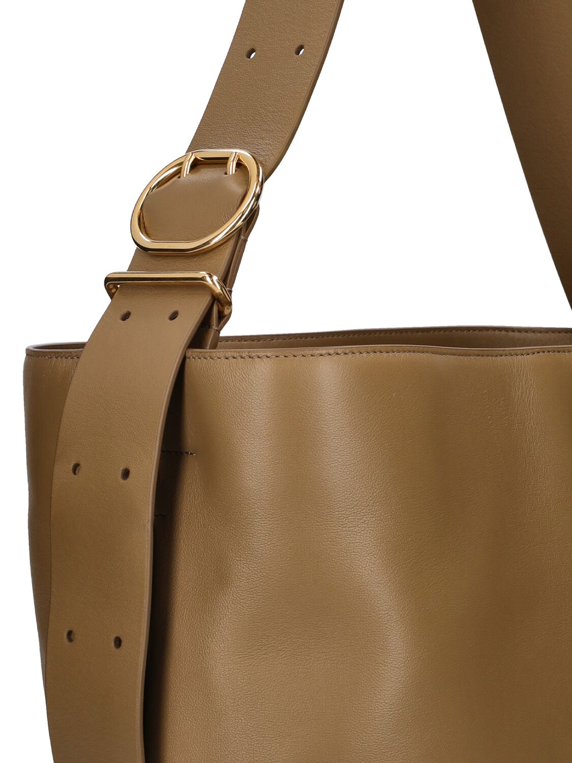 Shop Jil Sander Medium Folded Leather Tote Bag In Honey Blonde