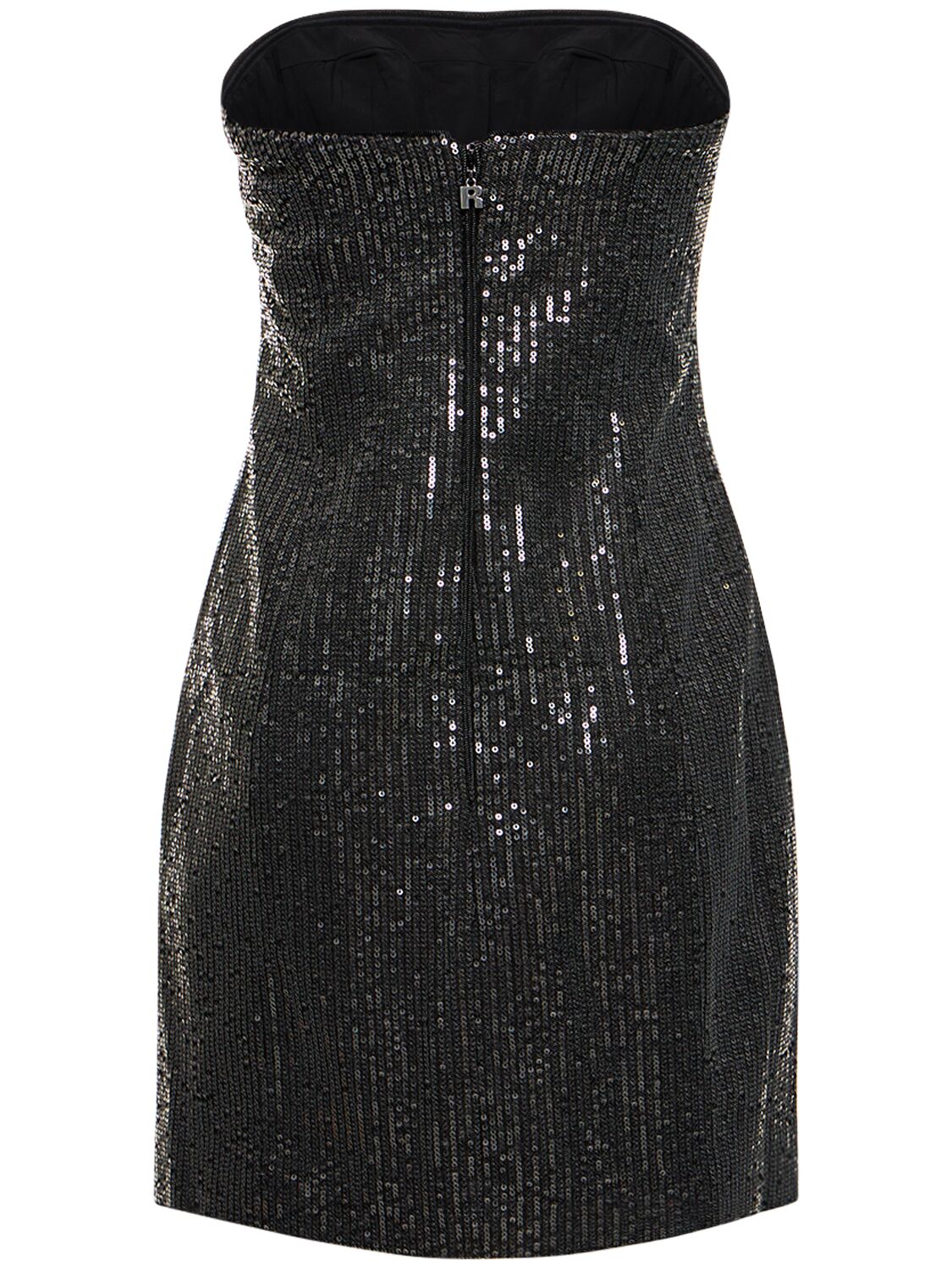 Shop Rotate Birger Christensen Sequined Twill Mini Dress In Black