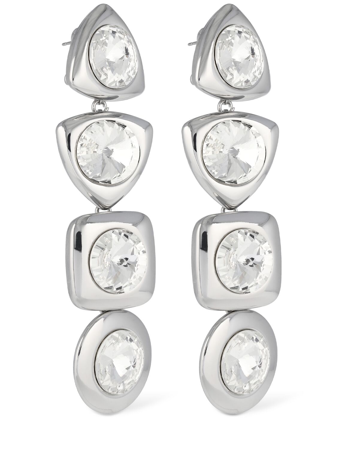 Shop Area Crystal Drop Earrings In Silver