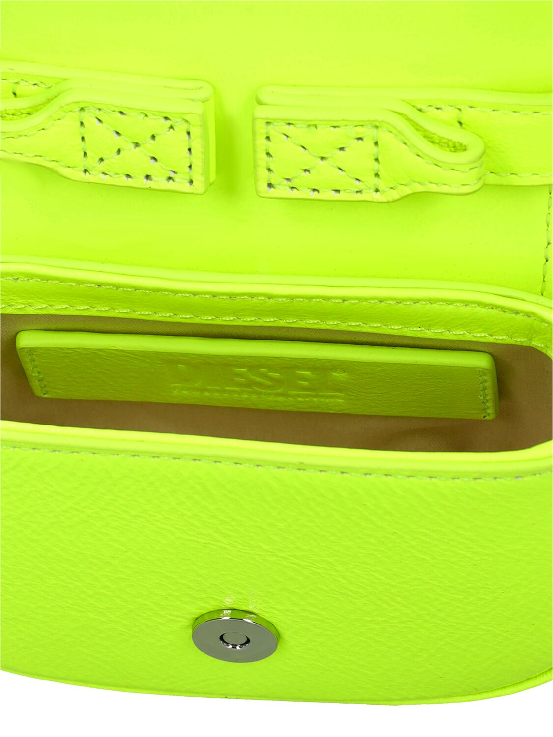 Shop Diesel Logo Top Handle Bag In Yellow