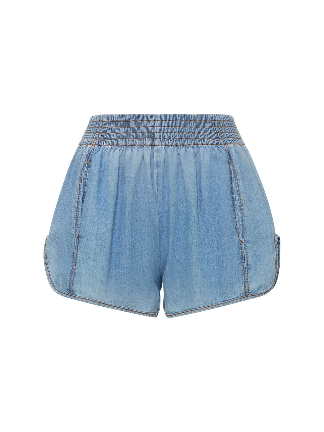 Ermanno Scervino lace-detail denim shorts - Blue
