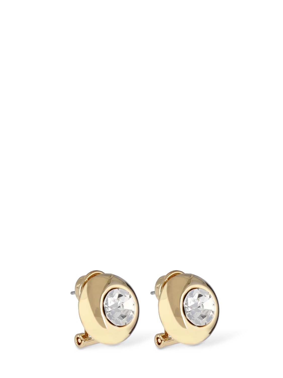 Shop Area Crystal Dome Stud Earrings In Gold,crystal