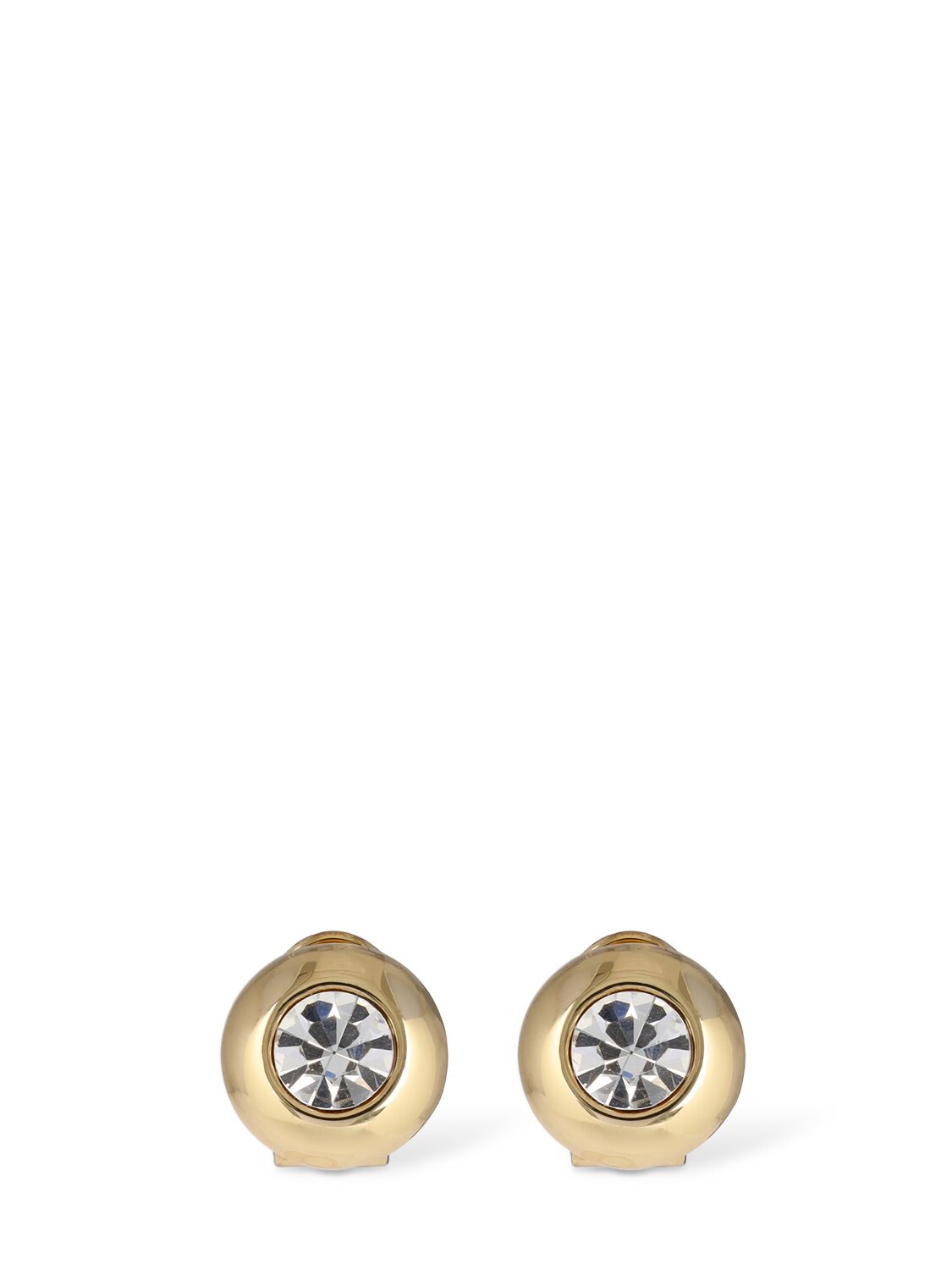 Area Crystal Dome Stud Earrings In Gold,crystal