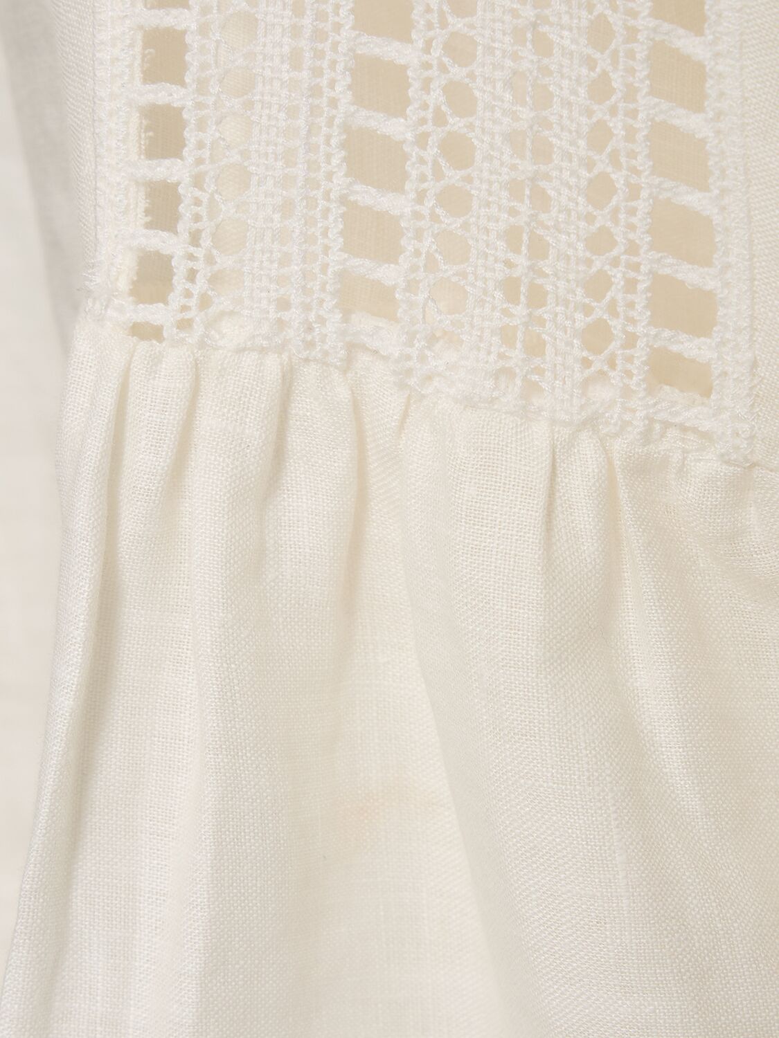 Shop Ermanno Scervino Linen Long Sleeve Blouse Shirt In White