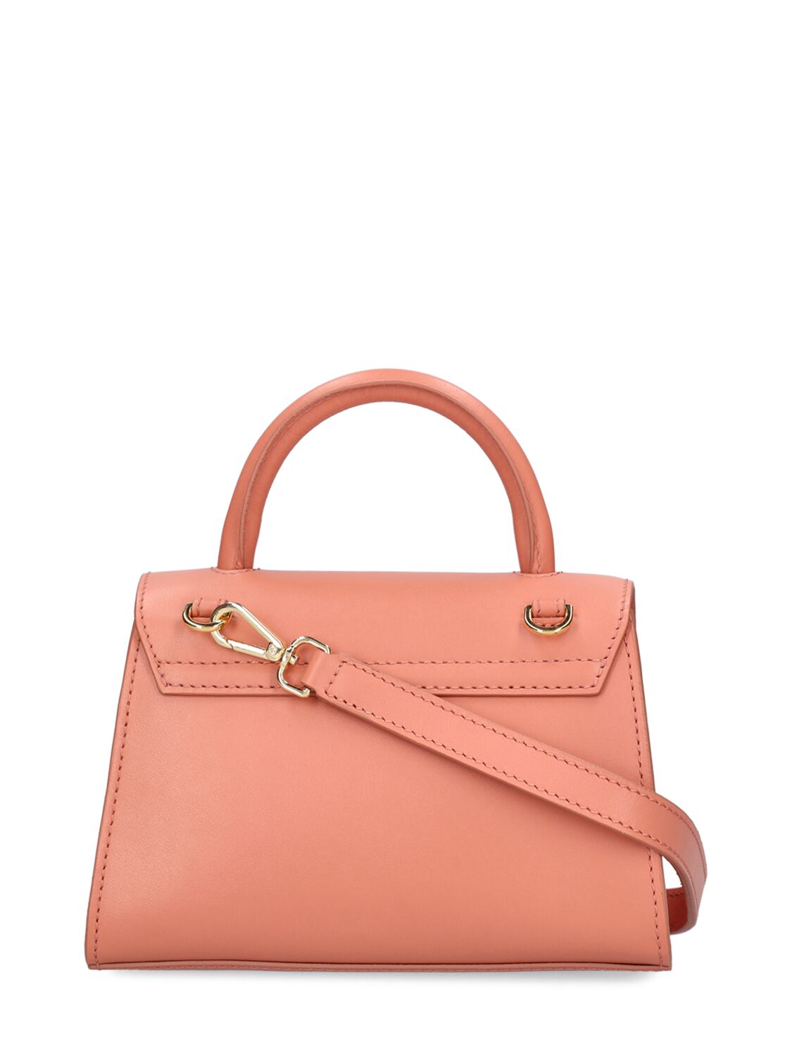 Shop Demellier Nano Montreal Smooth Leather Bag In Coral