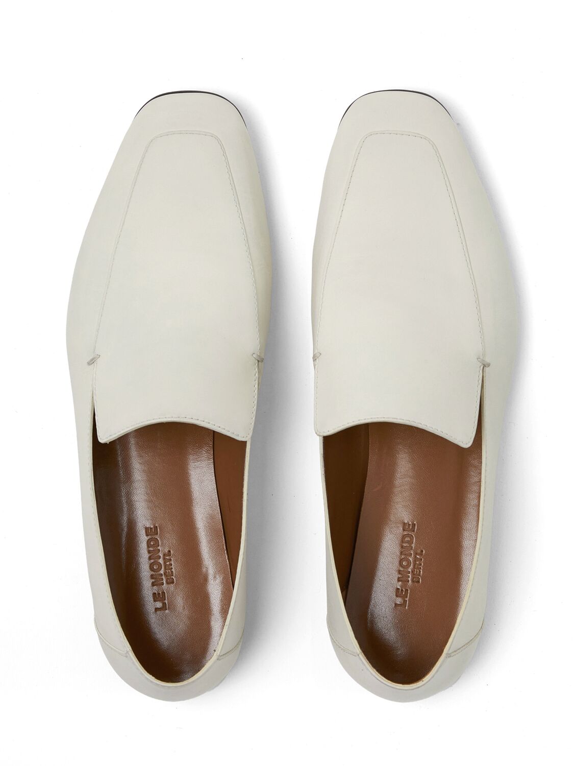 Le Monde Beryl 10mm Soft Leather Loafers In Off White