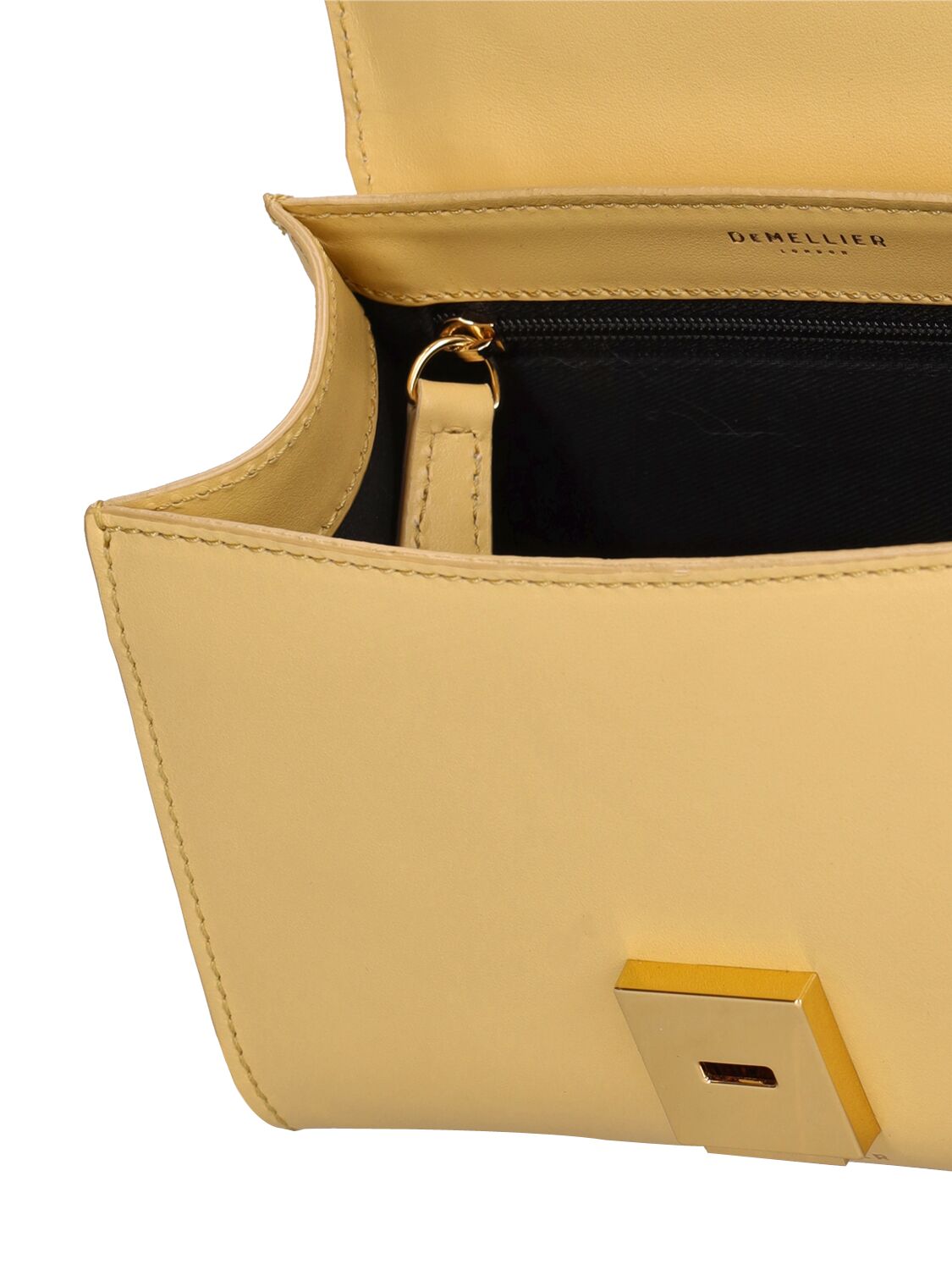 Shop Demellier Nano Montreal Smooth Leather Bag In Hay