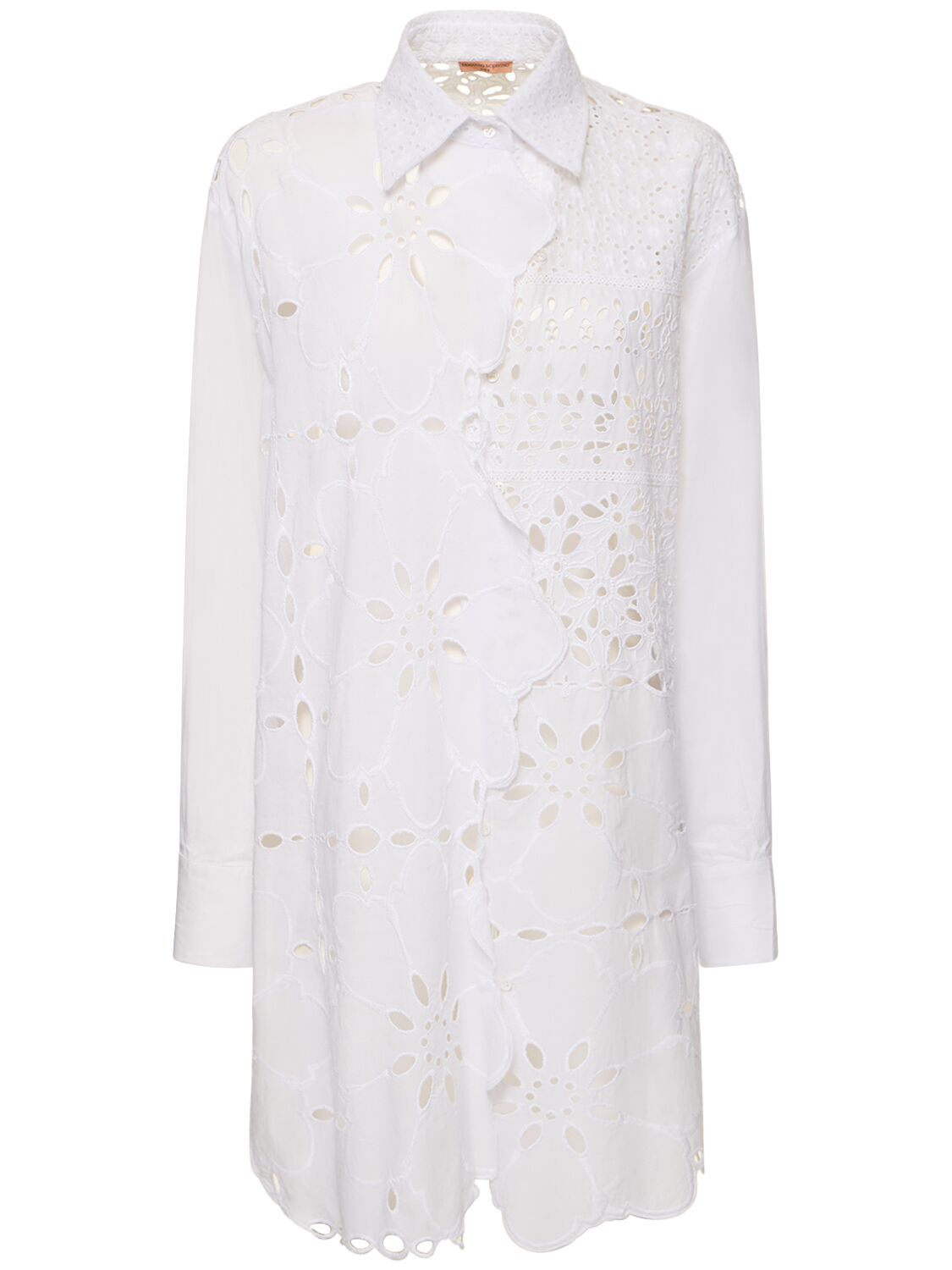 Ermanno Scervino Embroidered Cotton Oversized Shirt In White