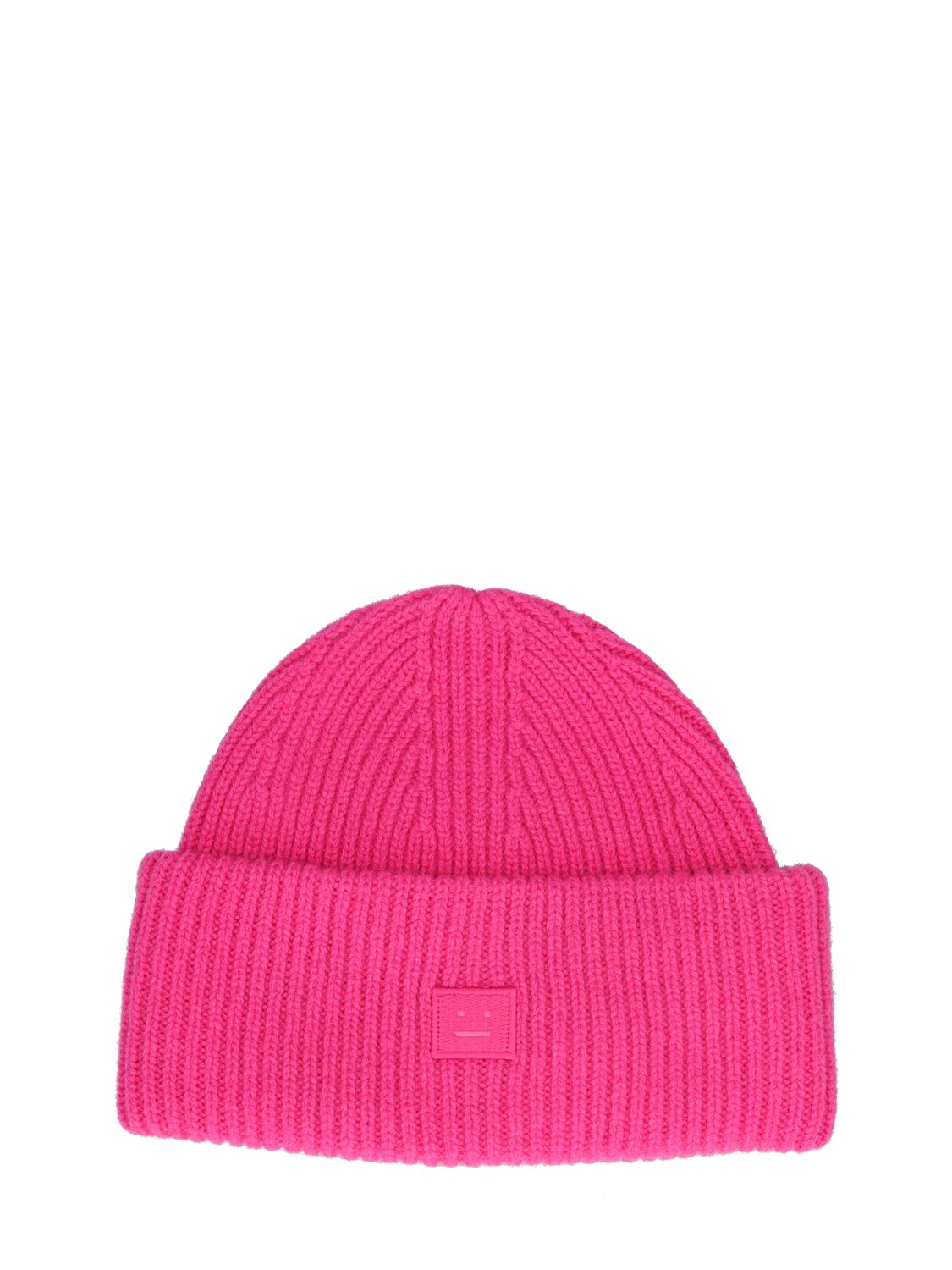 Acne Studios Pana Face Wool Beanie In Bright Pink