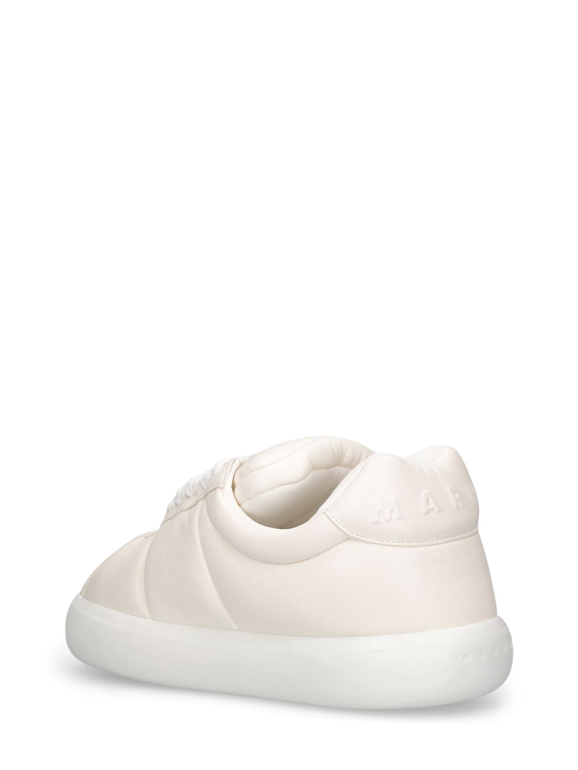Shop Marni Chunky Soft Leather Low Top Sneakers In White