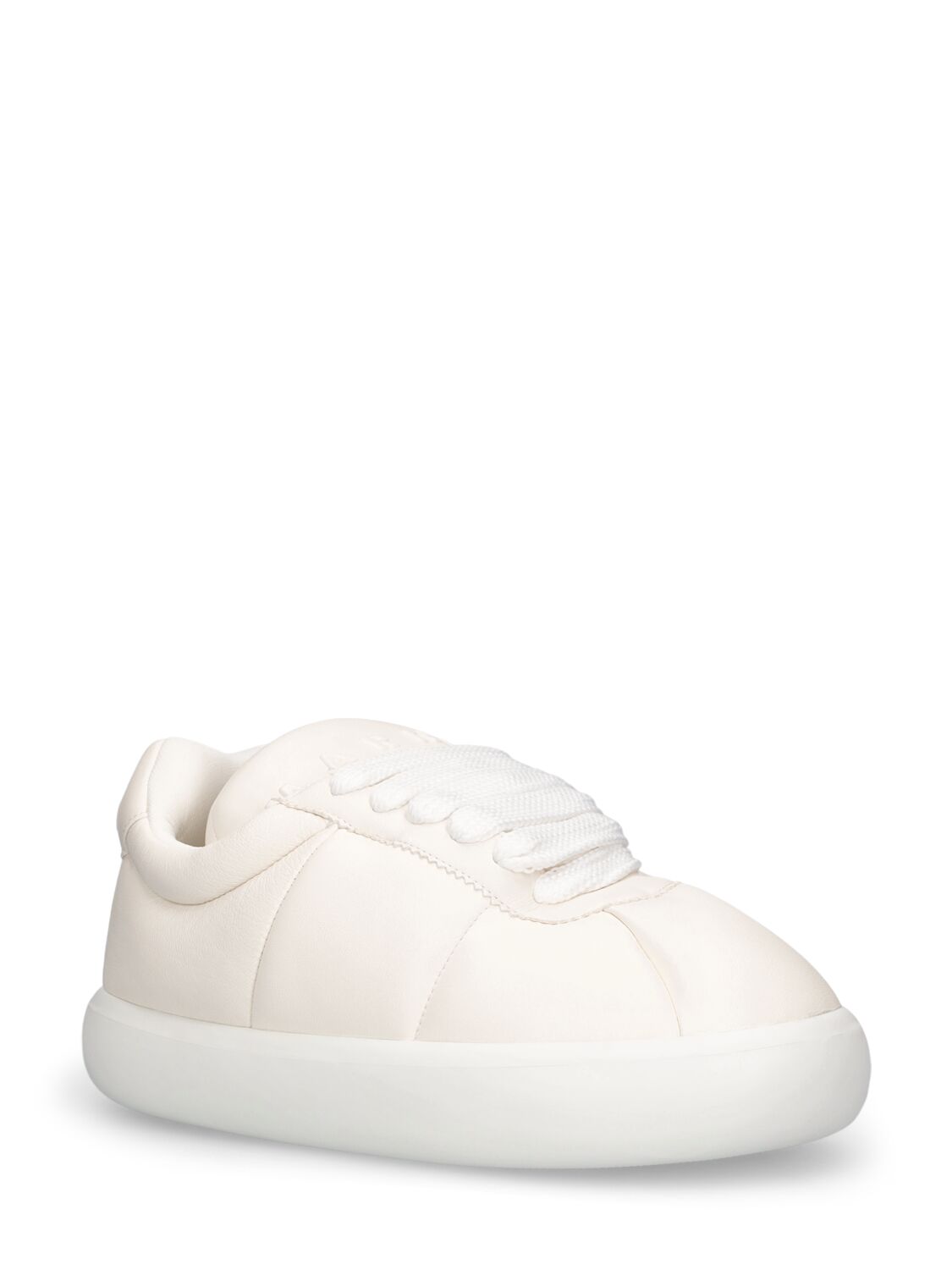 Shop Marni Chunky Soft Leather Low Top Sneakers In White