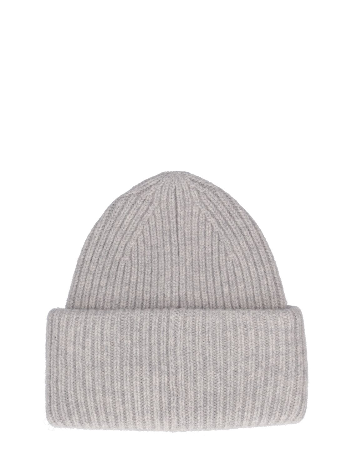 Shop Acne Studios Pansy Face Wool Beanie In Light Grey