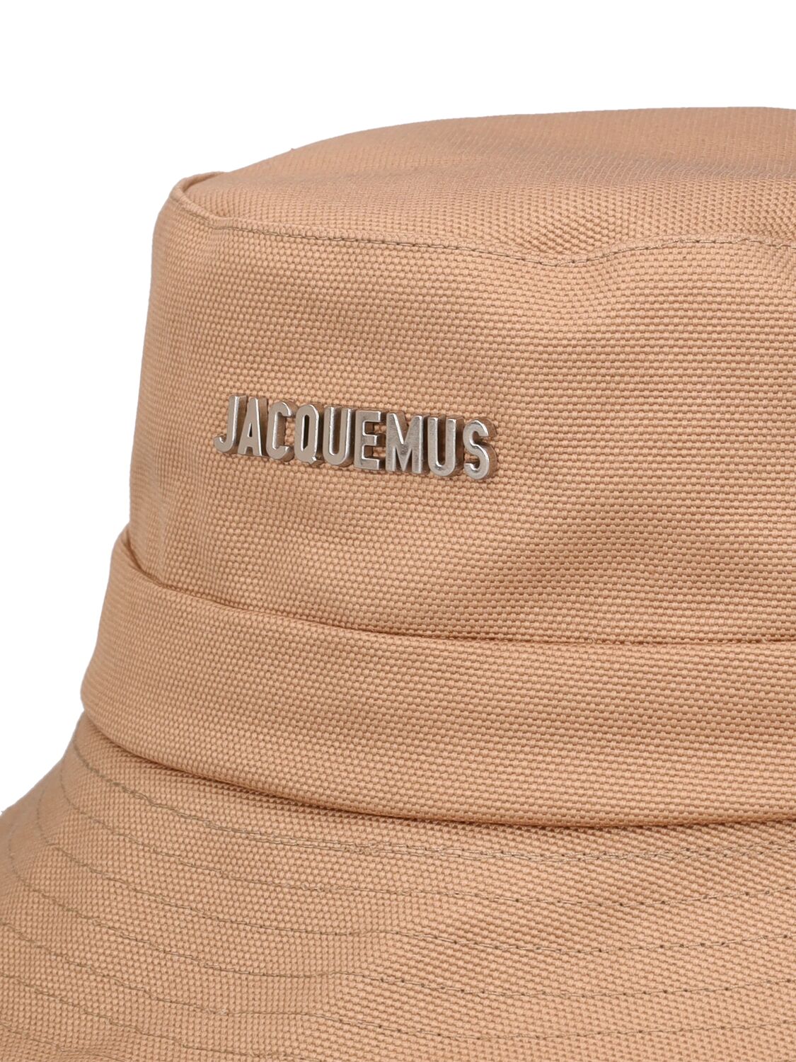 Shop Jacquemus Le Bob Gadjo Cotton Blend Bucket Hat In Beige