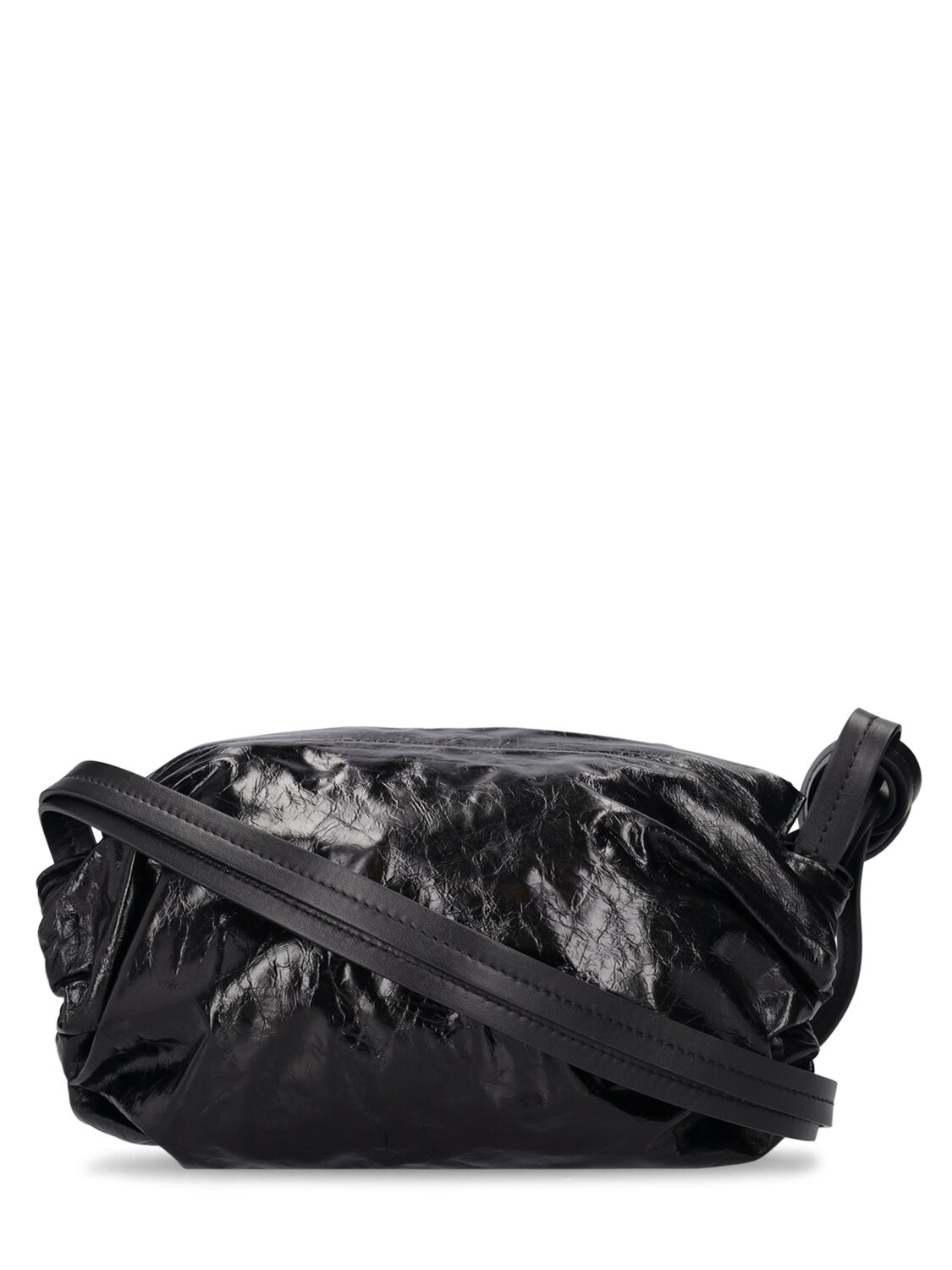 Shop Jil Sander Small Cushion Leather Shoulder Bag In Black