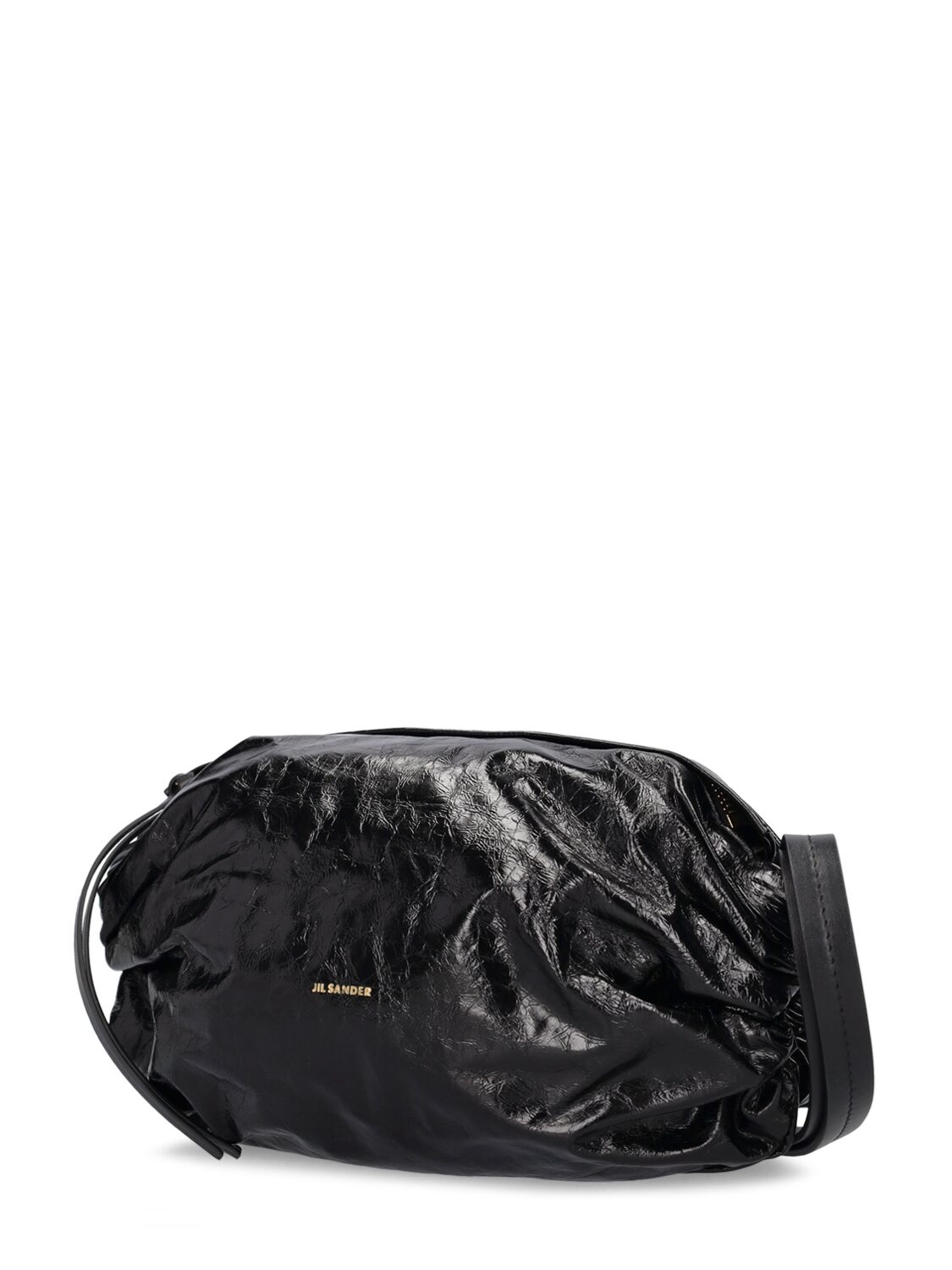 Shop Jil Sander Small Cushion Leather Shoulder Bag In Black