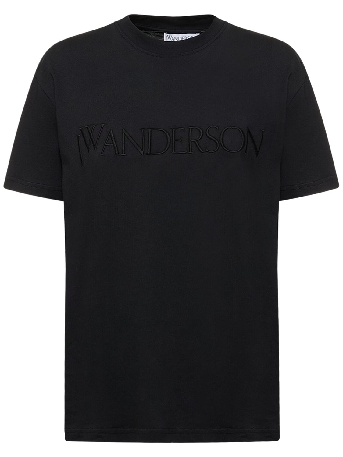 Jw Anderson Embroidered Logo Jersey T-shirt In Black