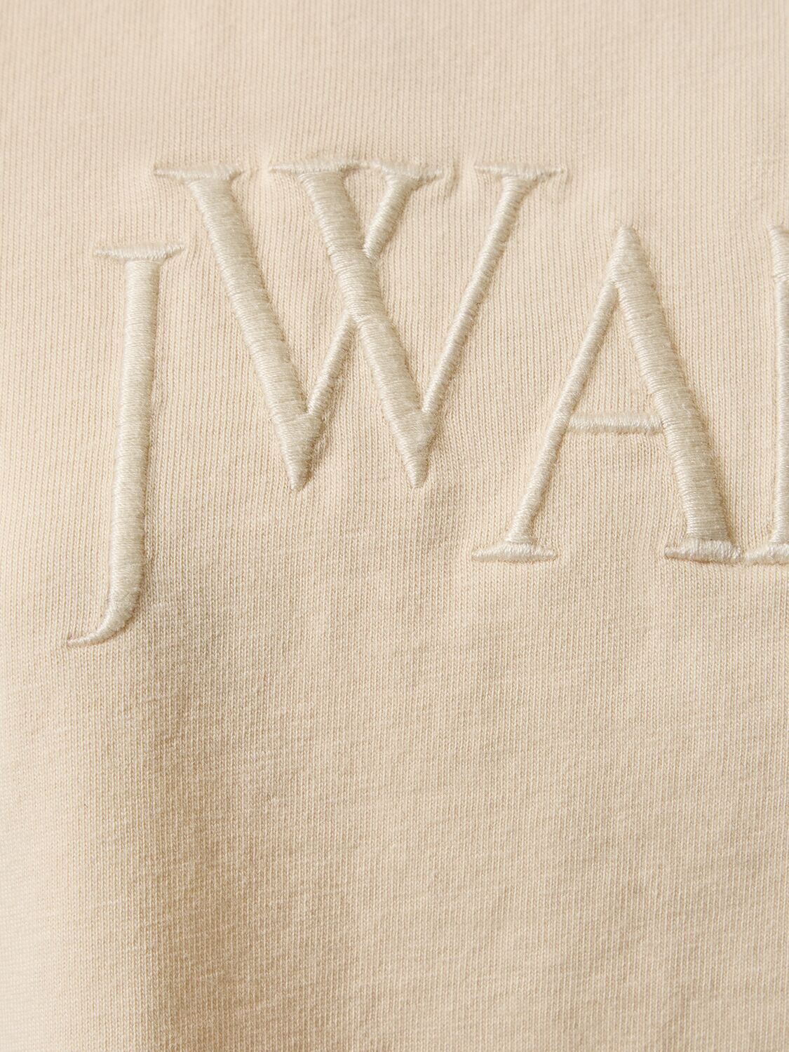 Shop Jw Anderson Embroidered Logo Jersey T-shirt In Beige
