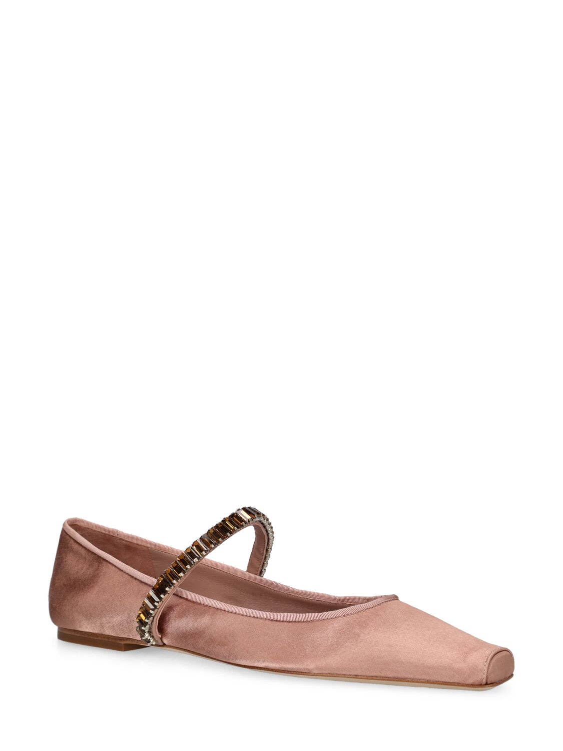 Shop Tory Burch Crystal Satin Ballerina Flats In Pink